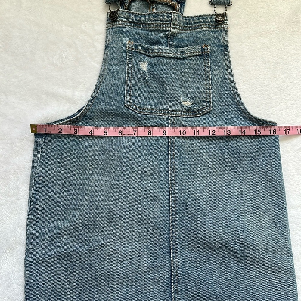 Wild Fable Women Distressed Denim Overalls Skirt 90’s Style Streetwear‎ Farmer M - Picture 4 of 7